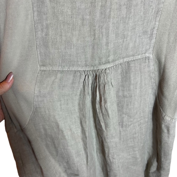 Lungo L'arno Italian Linen Sleeveless Shift Dress Quarter Zip, Small - Picture 4 of 7